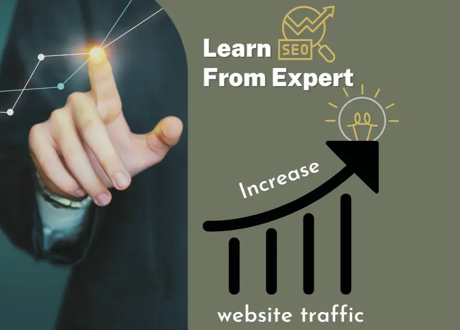 صورة تعبر عن دورة تهيئة المواقع لمحركات البحث​ SEOأو seo course فيها رمز السو وعلامة الصعود دليل علي صعود الترتيب في محركات البحث